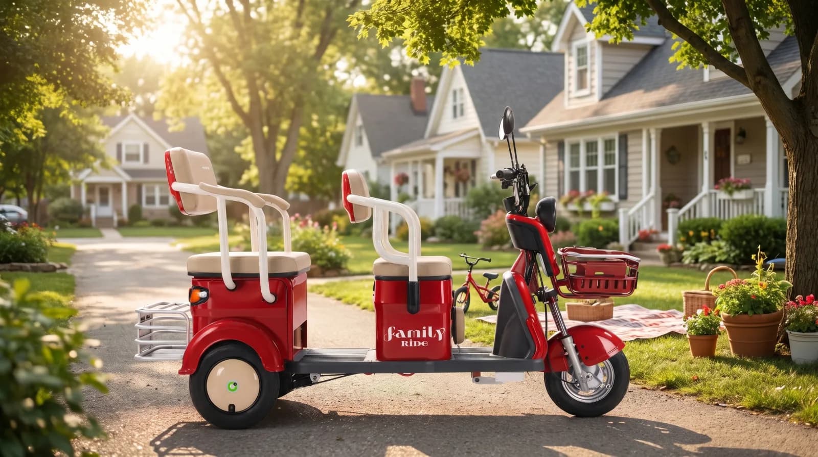 NJA-7 parked on a leafy residential street