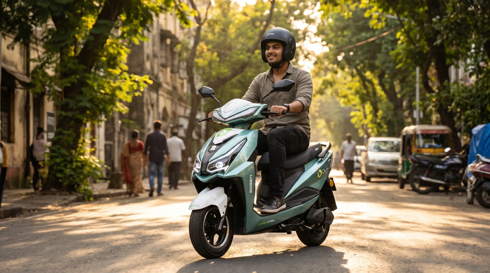 A young commuter riding the CHALO NEO