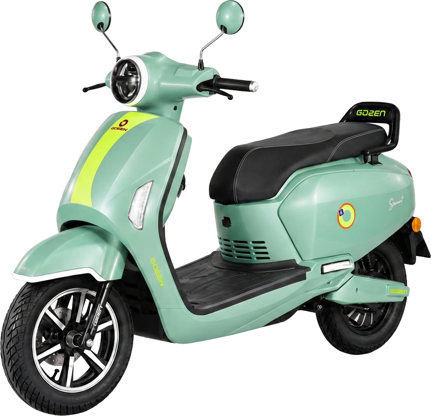 Chalo Smart Plus in the mint finish, three-quarter front view