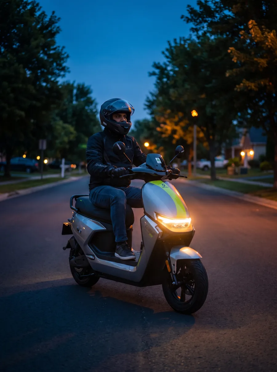 GOEEN CHALO SMART ECO — evening, the ride home