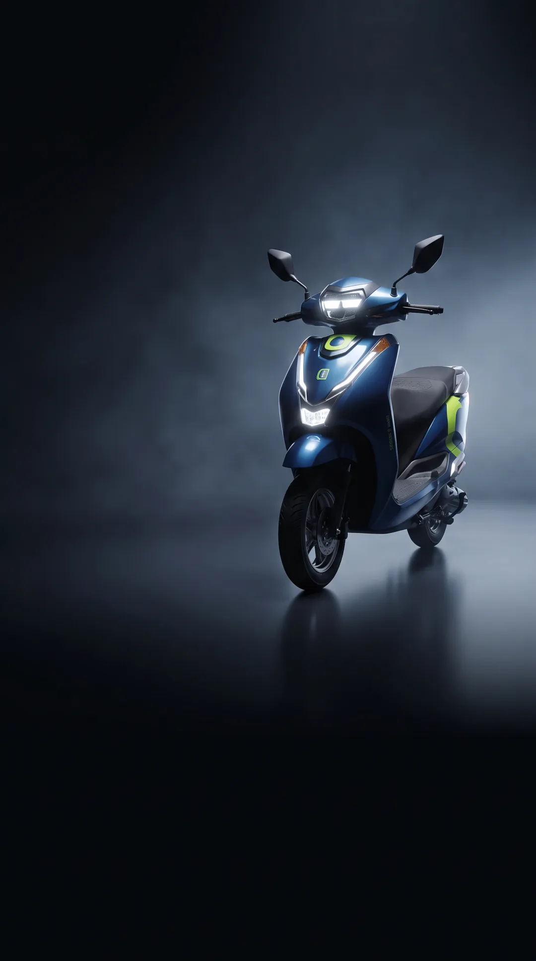 A GOEEN electric scooter under cinematic studio light